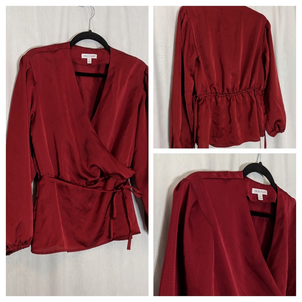 Size S Prologue Wrap Blouse Red